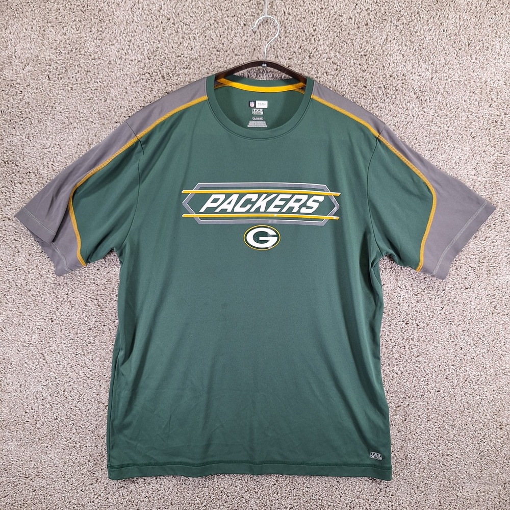 NFL Team Apparel T-Shirt Mens XL Green Green Bay Packers TX3 Cool Performance